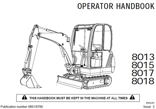 Product picture JCB 8013 8015 8017 8018 Operator Handbook